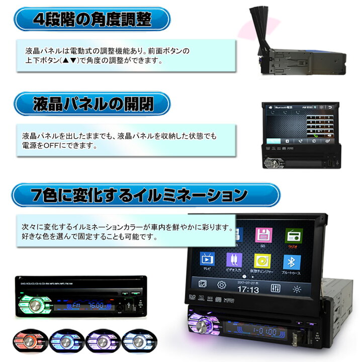 楽天市場 地デジcprm対応 1dinインダッシュ７インチタッチパネル Dvdプレーヤー １７０度バックカメラセット スマホ連動 ラジオ Usb Sd 動画 音楽再生 外部入出力あり1din 車用 一年間保証 Wowauto バックカメラ自動切り替え ブルートゥース内蔵 電話 音楽再生