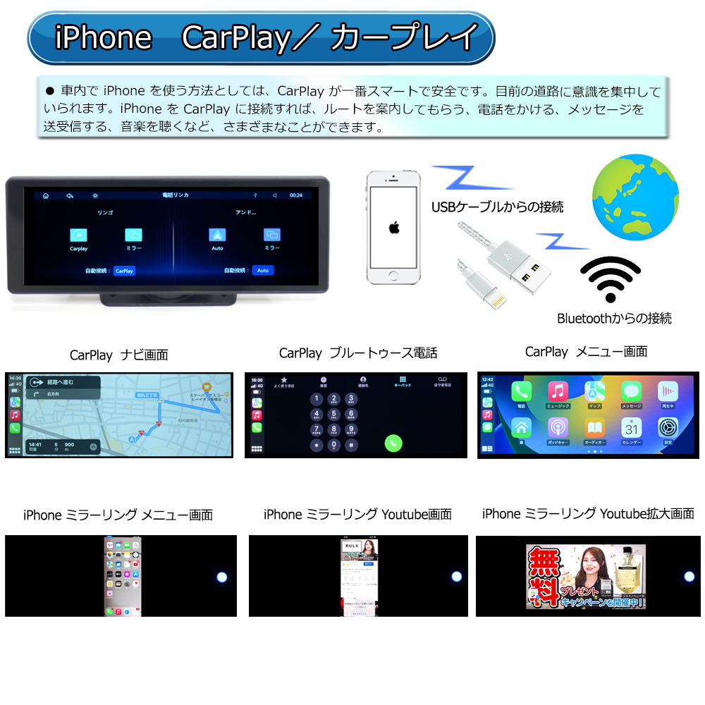楽天市場】10.25インチオンダッシュ タッチパネル Apple CarPlay 