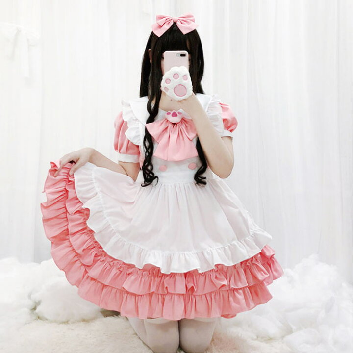 楽天市場 ハロウィン コスプレ メイド服 メイド 仮装 衣装 コスチューム こすぷれ コス 女性 可愛い ゴスロリ ワンピース レディース 大人 かわいい ハロウィン仮装 コスプレ衣装 ゴスロリ ロリータ エプロン ハロウィン衣装 ピンク Joon Store 楽天市場店