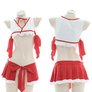ハロウィン コスプレ 衣装 巫女 巫女ガール 忍者 着物 和服 和装 時代劇 セクシー コスチューム ギャル コスプレ 衣装 可愛い 夢の中の巫女 ビキニ コスプレ ハロウィン イベント 仮装 ミニ丈