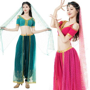 ベリーダンス 衣装 セット ハロウィン コスプレ コスチューム 衣装 民族風 アラビアン仮装 ジャスミン 舞台衣裳 チョリ パンツ ベール アラビアン 衣装 コスプレ衣装 コスチューム ステージ