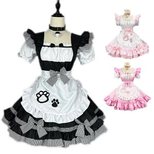 メイド服 ハロウィン コスプレ 仮装 衣装 大きいサイズ ハロウィンコスプレ コスプレ衣装 レディース 大人 メイド服 ハロウィン 仮装 半袖 可愛い 猫 ロリータ ワンピース エプロン カチュー
