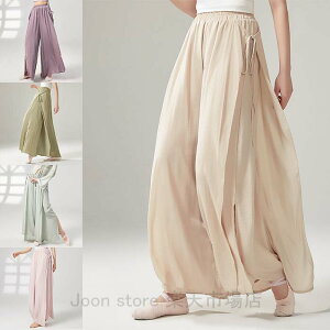 ダンスパンツ レディース 古典舞踊ダンスパンツ ワイドパンツ ガウチョパンツ ロング丈 ウエストゴム ボトムス 飄逸 古典ダンス ダンス着 レッスンウェア 社交ダンス ジャズダンス バレエ