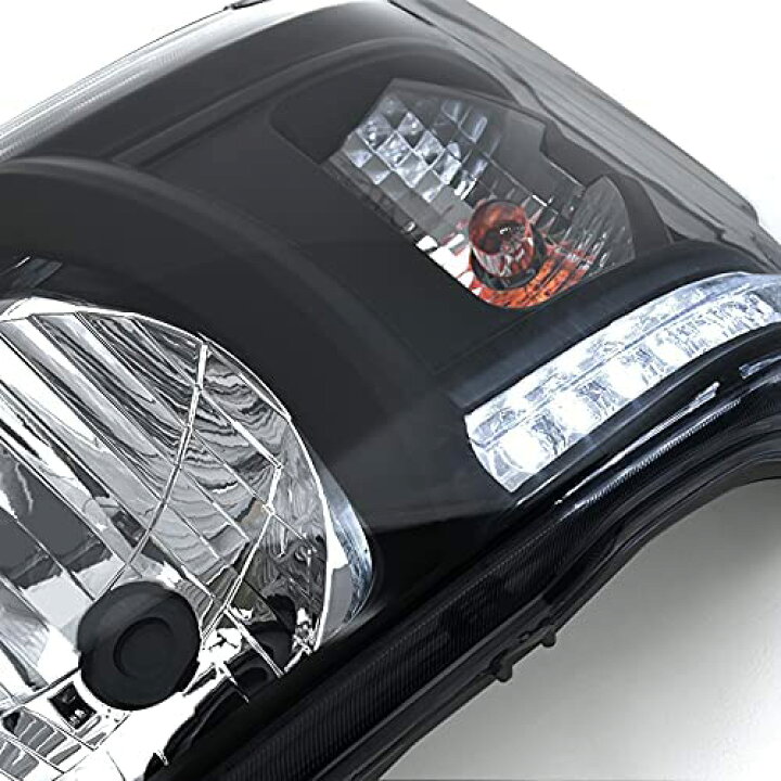 トヨタ ハイエース 200系 ヘッドライト LEDライン 1型 2型 LED内蔵 インナーブラック ブラック ヘッドランプ 本体 純正交換  新品 JOPカーパーツ