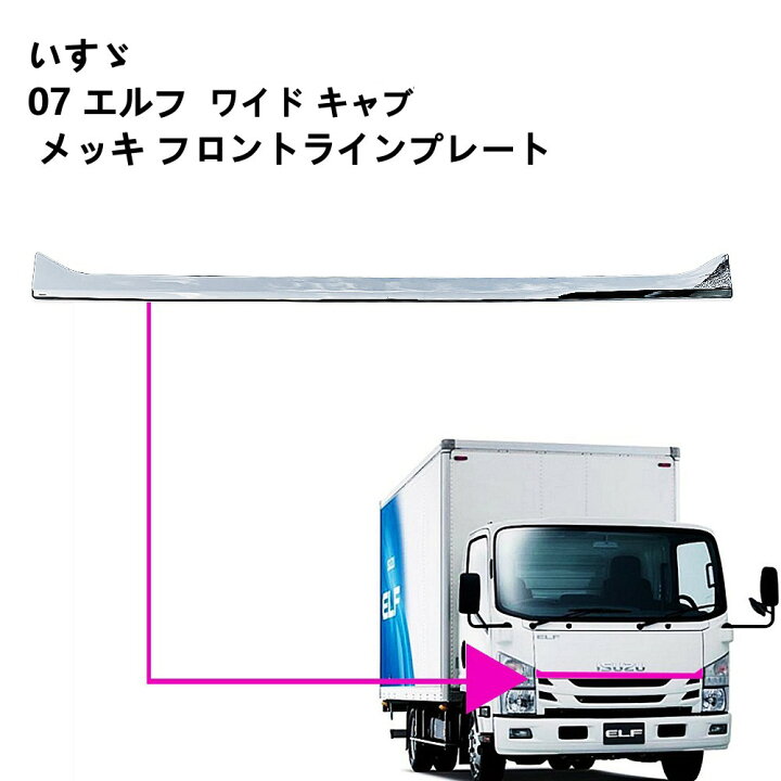 楽天市場】いすゞ 07 エルフ ワイド キャブ メッキ フロント ライン 