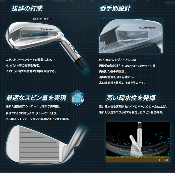 PING ブループリントS アイアン 5本セット 6−w PING ピン BLUEPRINT S アイアン5本セット(#6-PW) DG EX TOUR