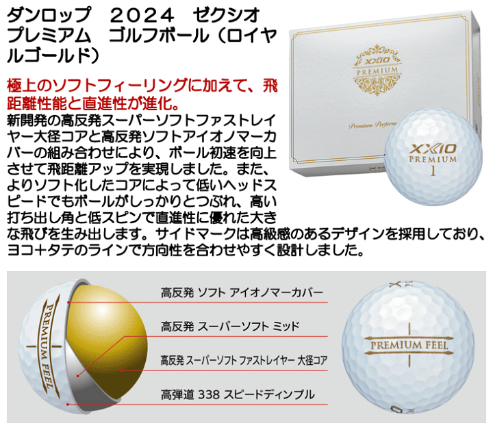 ゼクシオプレミアム　2024 新品未使用 ゼクシオ XXIO PREMIUM プレミアム 2024年モデル ゴルフボール 1