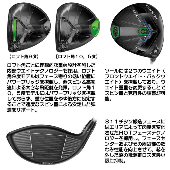 楽天市場】コブラ DSアダプト X ドライバー LIN-Q for Cobra 右