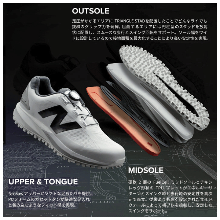 ニューバランス ゴルフシューズ UGS1001 スパイクレス 日本正規品 New Balance Golf ニューバランス ゴルフ フューエルセル1001v5