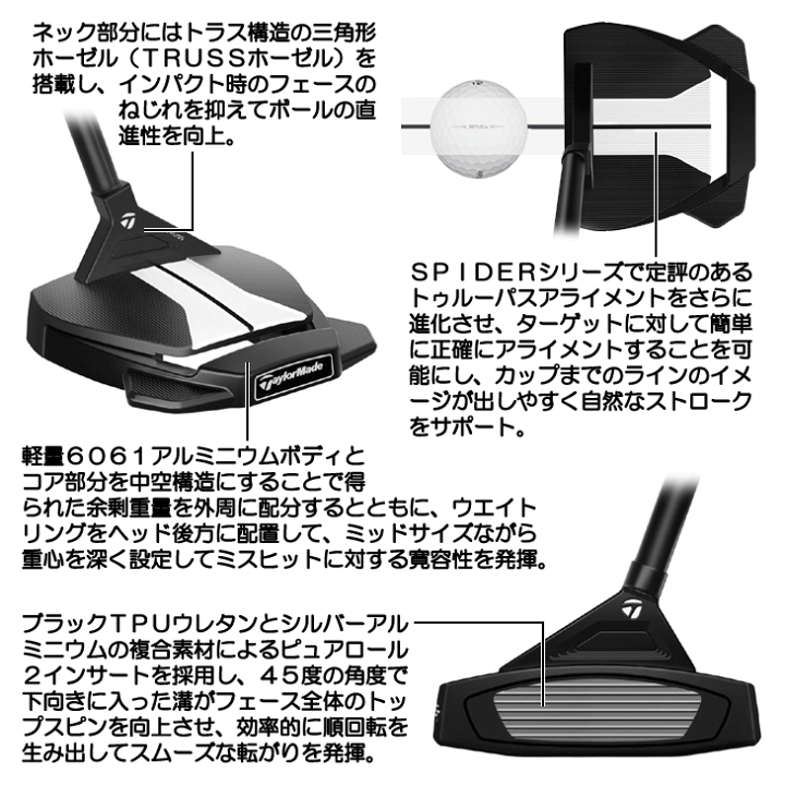 楽天市場】テーラーメイド 2023 スパイダー GTX ブラック 