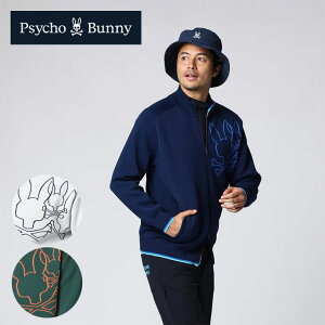 最大10%OFFクーポン発行中【10/21〜10/29】 ゴルフウェア サイコバニー セーター フルジップアップスタンドニット GF518 メンズ