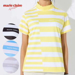 最大10%OFFクーポン発行中【10/21〜10/29】 ゴルフウェア マリクレール ポロシャツ 半袖モックネックシャツ 713616 レディース