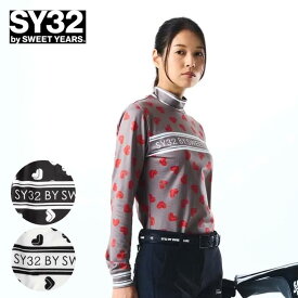 ゴルフウェア SY32 ポロシャツ SWEET LOGO PRINTED L/S MOCK SYG25A813 レディース