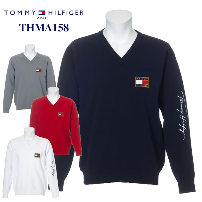 TOMMYHILFIGER THMA158 VEST 新品 ベスト 高品質 開店祝い Ｖネックニット ニット ＴＨＭＡ１５８ 《今日だす》トミーヒルフィガー