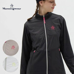 【11/1限定★抽選100%Pバック★要エントリー+最大10%オフCP配布中】 ゴルフウェア マンシング ポロシャツ ストレッチ前開きスタンドジップハイブリットカットソー MG5FSW22L レディース