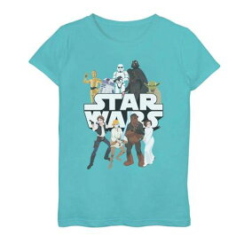 キャラクター ギャラクシー グラフィック Tシャツ 青色 ブルー S' スターウォーズ 【 LICENSED CHARACTER 7-16 STAR WARS GALAXY GROUP GRAPHIC TEE / TAHI BLUE 】 キッズ ベビー マタニティ トップス カットソー