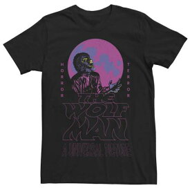 キャラクター グラフィック Tシャツ 黒色 ブラック 【 LICENSED CHARACTER UNIVERSAL MONSTERS THE WOLF MAN HOWLING DARK PORTRAIT GRAPHIC TEE / BLACK 】 メンズファッション トップス カットソー