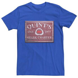 【★スーパーSALE★6/11深夜2時迄】キャラクター シャーク Tシャツ QUINT'S 【 LICENSED CHARACTER JAWS SHARK CHARTER WOODEN SIGN TEE / ROYAL 】 メンズファッション トップス カットソー