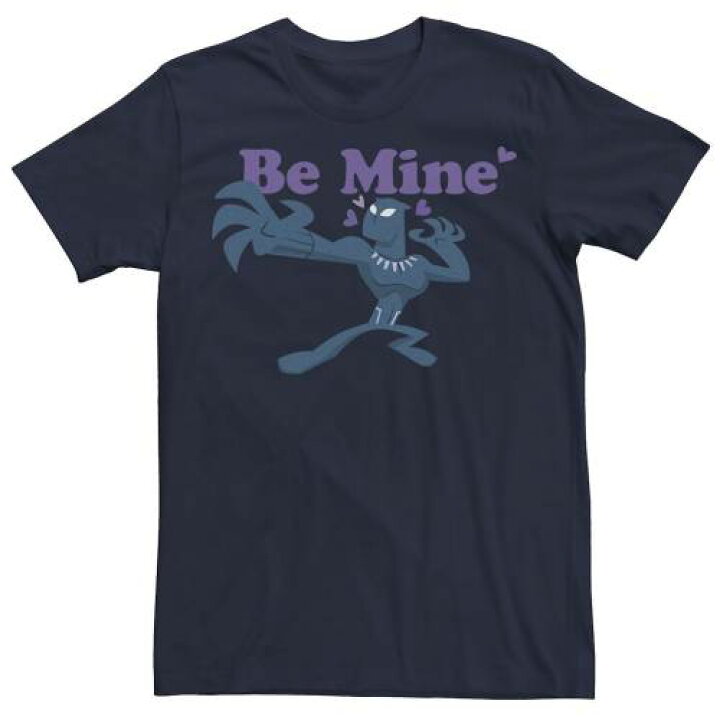 楽天市場 キャラクター 黒色 ブラック Tシャツ 紺色 ネイビー Licensed Character Marvel Black Panther Be Mine Valentine Poster Tee Navy スニケス