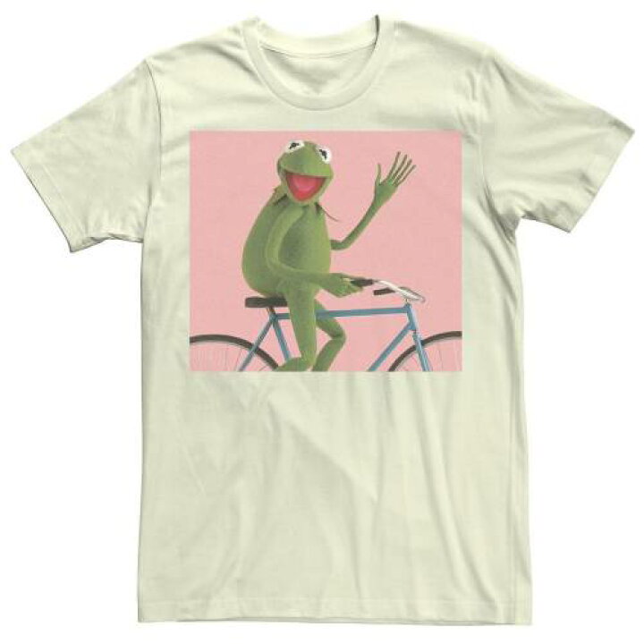 楽天市場 キャラクター レアル Tシャツ ナチュラル Licensed Character Muppet Gonzo Biking Kermit Photo Real Tee Natural スニケス