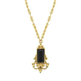 【★スーパーSALE★6/11深夜2時迄】ゴールド 黒色 ブラック ネックレス 【 1928 GOLD TONE BLACK SIMULATED STONE FILIGREE PENDANT NECKLACE / 】 ジュエリー アクセサリー レディースジュエリー ペンダント