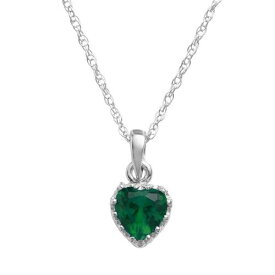 【★スーパーSALE★6/11深夜2時迄】銀色 シルバー 緑 グリーン 【 DESIGNS BY GIOELLI STERLING SILVER LAB-CREATED EMERALD HEART CROWN PENDANT / GREEN 】 ジュエリー アクセサリー レディースジュエリー ネックレス ペンダント