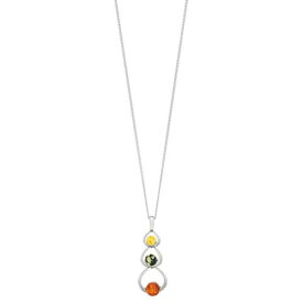 【★スーパーSALE★6/11深夜2時迄】銀色 シルバー 【 UNBRANDED STERLING SILVER MULTI COLORED AMBER PENDANT / 】 ジュエリー アクセサリー レディースジュエリー ネックレス ペンダント