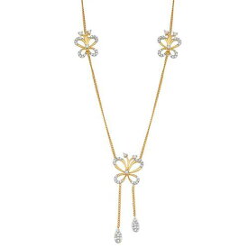 ゴールド 銀色 シルバー ダイヤモンド ネックレス T.W. 【 HDI 14K GOLD OVER SILVER 3/8 CARAT DIAMOND BUTTERFLY Y NECKLACE / GOLD TONE 】 ジュエリー アクセサリー レディースジュエリー ペンダント