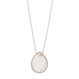 銀色 シルバー ネックレス ローズ & 【 UNBRANDED STERLING SILVER MOTHER-OF-PEARL CUBIC ZIRCONIA TEARDROP PENDANT NECKLACE / ROSE TONE 】 ジュエリー アクセサリー レディースジュエリー ペンダント