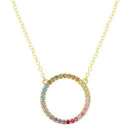 銀色 シルバー 虹色 レインボー ネックレス 【 UNBRANDED STERLING SILVER RAINBOW CUBIC ZIRCONIA ROUND NECKLACE / 】 ジュエリー アクセサリー レディースジュエリー ペンダント