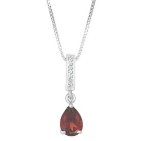 【★スーパーSALE★6/11深夜2時迄】銀色 シルバー 白色 ホワイト ネックレス & 【 GEMMINDED STERLING SILVER WHITE TOPAZ ACCENT GARNET PENDANT NECKLACE / 】 ジュエリー アクセサリー レディースジュエリー ペンダント