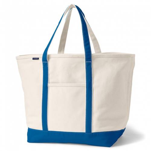 ランズエンド LANDS´ END ナチュラル バッグ 【 Natural Open Top Canvas Tote Bag 】 Natural Beacon Blueのサムネイル