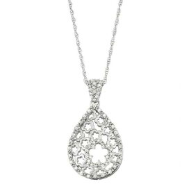 銀色 シルバー ダイヤモンド 白色 ホワイト T.W. 【 JEWELEXCESS STERLING SILVER 1/4 CARAT DIAMOND FLOWER TEARDROP PENDANT / WHITE 】 ジュエリー アクセサリー レディースジュエリー ネックレス ペンダント