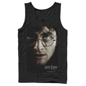 ハリーポッター キャラクター グラフィック タンクトップ 黒色 ブラック 【 HARRY POTTER DEATHLY HALLOWS HARRY CHARACTER POSTER GRAPHIC TANK TOP / BLACK 】 メンズファッション トップス パーカー