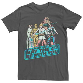 【★スーパーSALE★6/11深夜2時迄】Tシャツ チャコール スターウォーズ 【 STAR WARS MAY THE FORTH BE WITH YOU CARTOON HEROES TEE / CHARCOAL 】 メンズファッション トップス カットソー