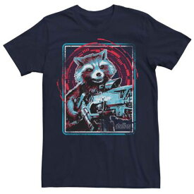 キャラクター グラフィック Tシャツ 紺色 ネイビー 【 LICENSED CHARACTER MARVEL AVENGERS INFINITY WAR ROCKET RACCOON GRAPHIC TEE / NAVY 】 メンズファッション トップス カットソー