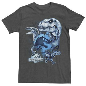 キャラクター カモ柄 Tシャツ 【 LICENSED CHARACTER JURASSIC WORLD TWO T-REX SQUAD CAMO SHATTER TEE / 】 メンズファッション トップス カットソー