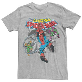 キャラクター ビンテージ ヴィンテージ Tシャツ ヘザー MARVEL'S 【 LICENSED CHARACTER SPIDER-MAN VINTAGE COLLAGE TEE / ATHLETIC HEATHER 】 メンズファッション トップス カットソー