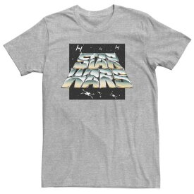 キャラクター ロゴ Tシャツ ヘザー スターウォーズ 【 LICENSED CHARACTER STAR WARS TILTED RETRO CHROME LOGO TEE / ATHLETIC HEATHER 】 メンズファッション トップス カットソー