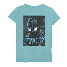 キャラクター ステルス スーツ Tシャツ 青色 ブルー 【 LICENSED CHARACTER MARVEL SPIDER-MAN FAR FROM HOME STEALTH SUIT PORTRAIT TEE / TAHI BLUE 】 キッズ ベビー マタニティ トップス カットソー