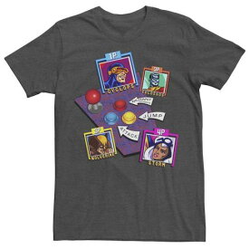 キャラクター Tシャツ チャコール ヘザー 【 LICENSED CHARACTER MARVEL ARCADE CHARACTER PORTRAIT PANEL COLLAGE TEE / CHARCOAL HEATHER 】 メンズファッション トップス カットソー