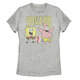 キャラクター スポンジボブ Tシャツ ヘザー 【 LICENSED CHARACTER SPONGEBOB SQUAREPANTS BEST FRIENDS POSTER TEE / ATHLETIC HEATHER 】 キッズ ベビー マタニティ トップス カットソー