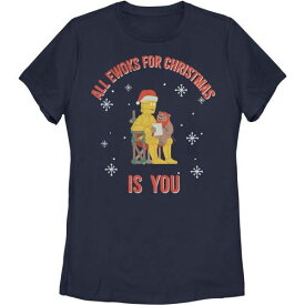 クリスマス グラフィック Tシャツ 紺色 ネイビー スターウォーズ 【 STAR WARS CHRISTMAS C-3PO ALL EWOKS FOR IS YOU GRAPHIC TEE / NAVY 】 キッズ ベビー マタニティ トップス カットソー