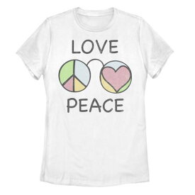 眼鏡 グラフィック Tシャツ 白色 ホワイト & 【 UNBRANDED LOVE PEACE GLASSES GRAPHIC TEE / WHITE 】 キッズ ベビー マタニティ トップス カットソー