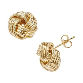 青色 ブルー ゴールド イヤリング 黄色 イエロー 【 UNBRANDED JORDAN BLUE 14K GOLD TEXTURED LOVE KNOT STUD EARRINGS / 14K YELLOW GOLD 】 ジュエリー アクセサリー レディースジュエリー