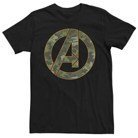 キャラクター クラシック カモ柄 アイコン ロゴ Tシャツ 黒色 ブラック 【 LICENSED CHARACTER AVENGERS CLASSIC CAMO ICON LOGO TEES / BLACK 】 メンズファッション トップス カットソー