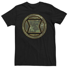 キャラクター クラシック カモ柄 ロゴ Tシャツ 黒色 ブラック 【 LICENSED CHARACTER AVENGERS CLASSIC WIDOW CAMO LOGO TEES / BLACK 】 メンズファッション トップス カットソー