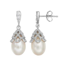 銀色 シルバー パール イヤリング 白色 ホワイト  STERLING & 【 SOPHIE MILLER SILVER DYED FRESHWATER CULTURED PEARL CUBIC ZIRCONIA DROP EARRINGS / WHITE 】 ジュエリー アクセサリー レディースジュエリー