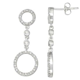 白色 ホワイト ゴールド ダイヤモンド イヤリング T.W. 【 HDI 10K WHITE GOLD 1/4 CARAT DIAMOND CIRCLE DROP EARRINGS / 10K WHITE GOLD 】 ジュエリー アクセサリー レディースジュエリー