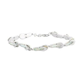 銀色 シルバー ブレスレット 白色 ホワイト 【 UNBRANDED LAB-CREATED OPAL STERLING SILVER FLIP-FLOP BRACELET / WHITE 】 ジュエリー アクセサリー レディースジュエリー